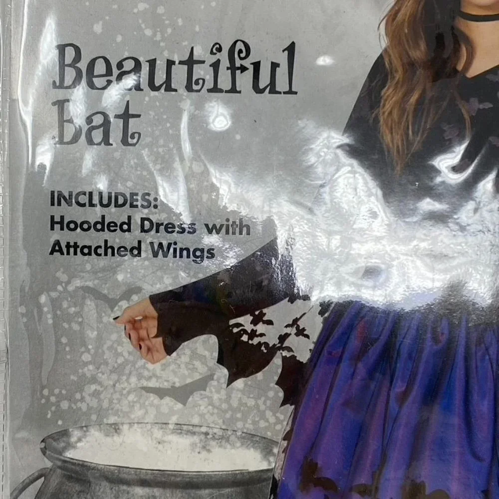 Spirit Halloween Kid's Beautiful Bat Costume Dress Lg 12-14